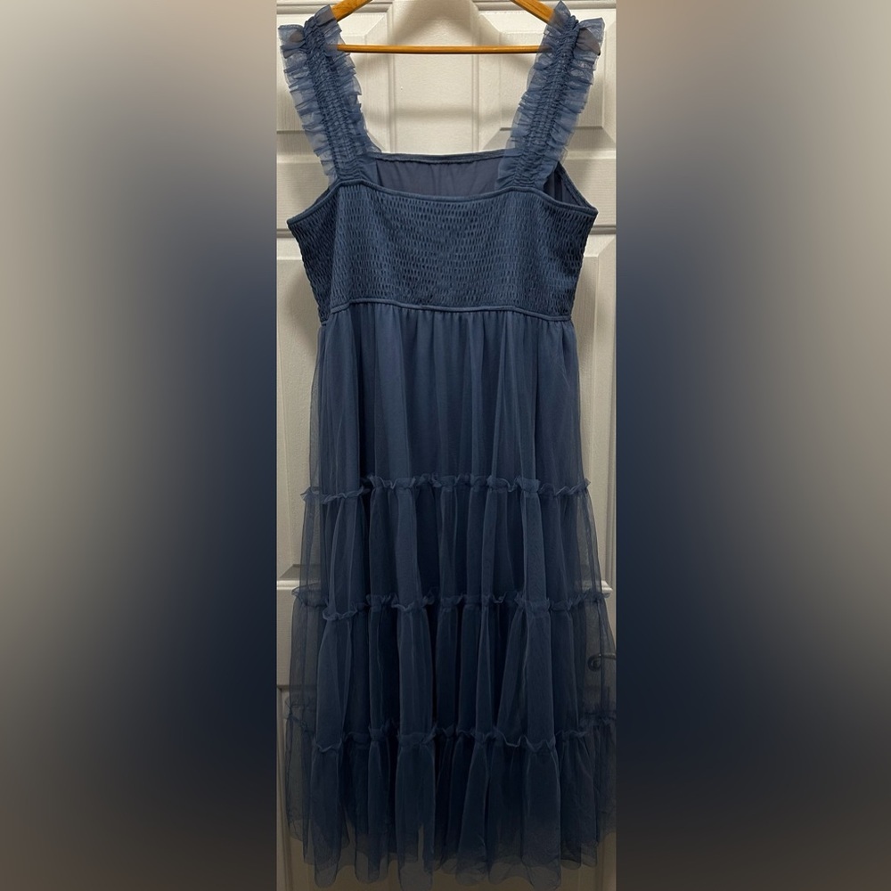 PRETTYGARDEN Women's Tulle Midi Dress Grey Blue Size XXL - Picture 2 of 9